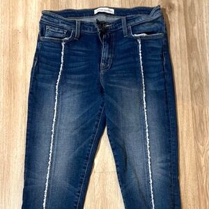 Flying Monkey women’s mid rise hemmed fray bottom slim denim jeans sz 29
